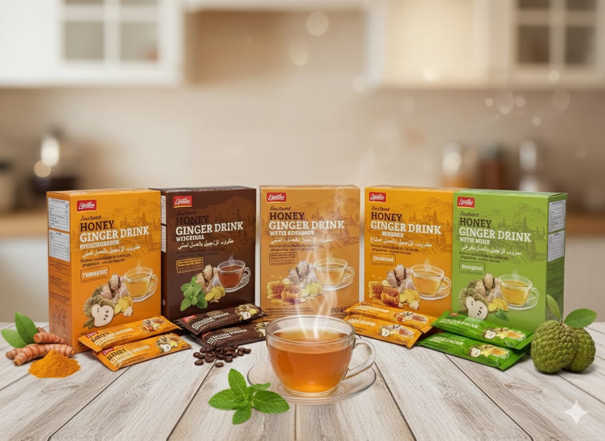 Lipatea Instant drink Honey Ginger With Turmeric مشروب الزنجبيل بالعسل و الكركم – Image 2